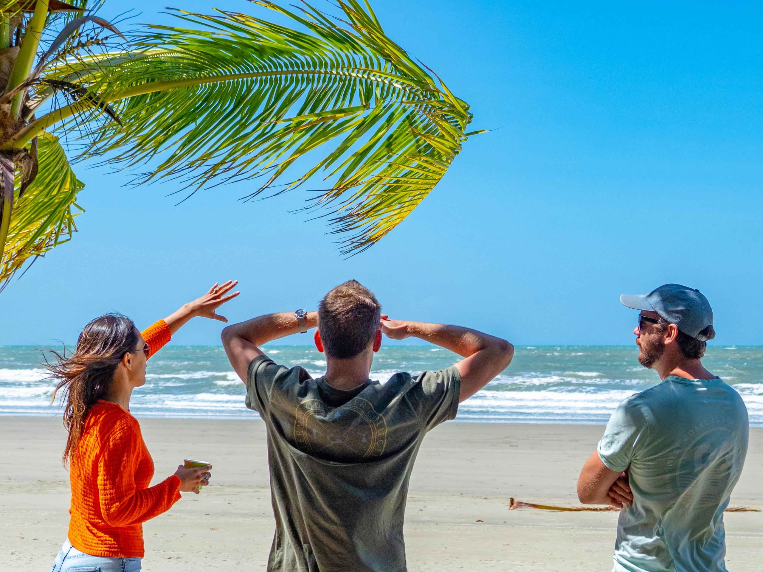 Friends looking on towards the Cape Tribulation beach Port Douglas